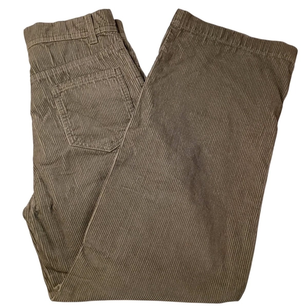 Vtg No Boundaries Carpenter Pants Mens 28x31 (30) Green Corduroy Double Knee Y2K